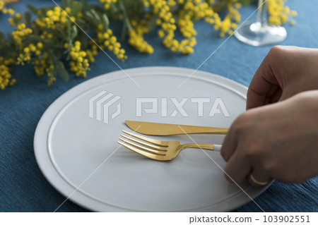 含羞草的餐桌佈置 103902551