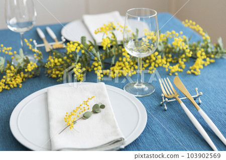 Table coordination using mimosa Table coordination using mimosa 103902569