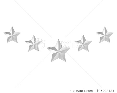 5 star-shaped studs silver 103902583