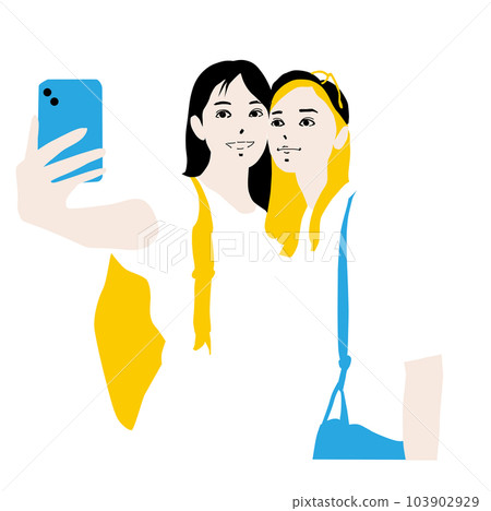 Two women traveling Selfie Two women traveling Selfie 103902929