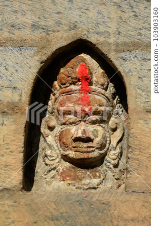 Stone relief, sculpture of Shiva the destroyer in Pashupatinath, Nepal, now destroyed after the earthquake that hit Nepal Stone relief, sculpture of Shiva the destroyer in Pashupatinath, Nepal, now destroyed after the earthquake that hit Nepal 103903160
