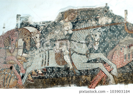 Ancient fresco, mural 103903184