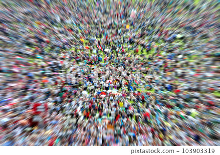 Defocused and blurred crowd of people Defocused and blurred crowd of people 103903319