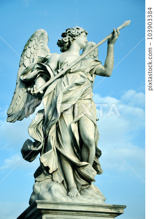 Statue of angel holding the holy lance 103903384