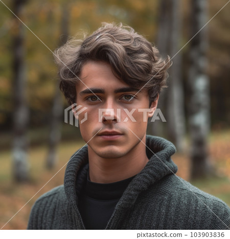 Portrait Of A Nice Young Attractive Man With Blue Eyes Stock Photo