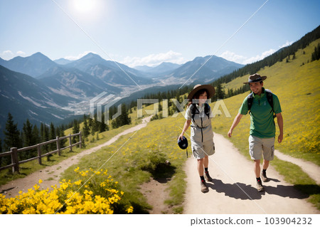 AI generated image/person/hiking 1 103904232