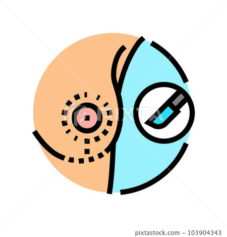 breast reduction scars surgery color icon vector illustration 103904343