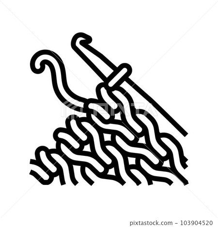 crochet knitting wool line icon vector illustration 103904520