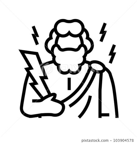 zeus greek god mythology line icon vector illustration 103904578