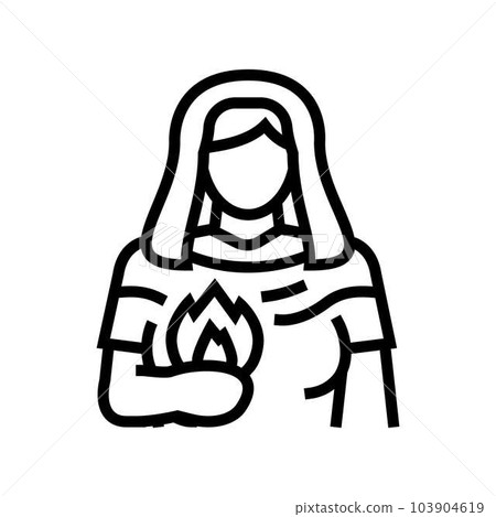 hestia greek god ancient line icon vector illustration 103904619