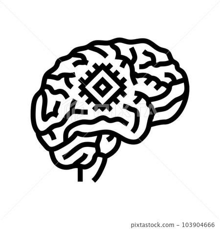 artificial brain implant future technology line icon vector illustration artificial brain implant future technology line icon vector illustration 103904666