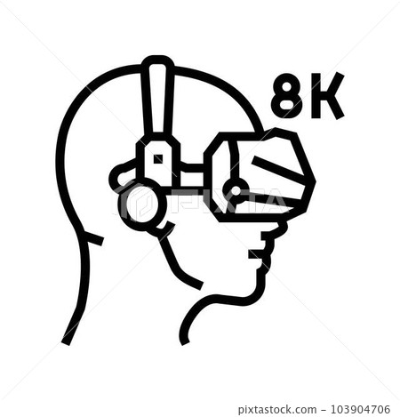 8k virtual reality headset future technology line icon vector illustration 8k virtual reality headset future technology line icon vector illustration 103904706