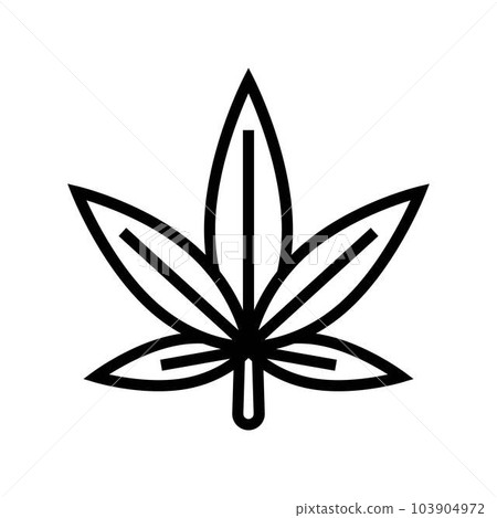 cannabis plant leaf weed hemp line icon vector illustration 103904972