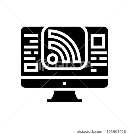 rss feed news media glyph icon vector illustration 103905028
