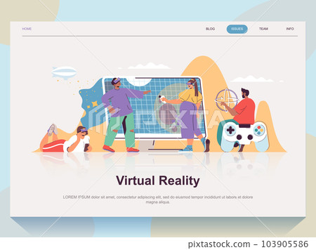 Game landing page home and online playing concept Vector Image