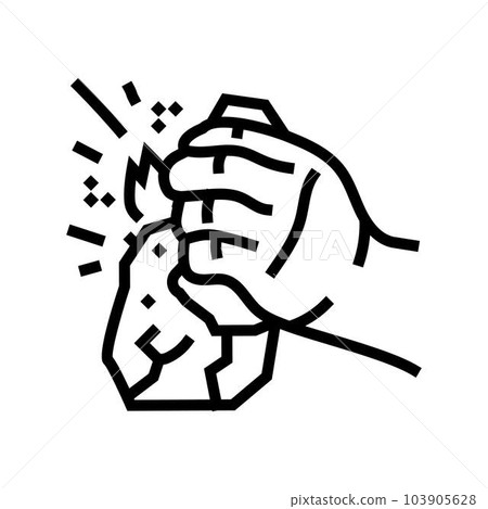 fire making human evolution line icon vector illustration fire making human evolution line icon vector illustration 103905628