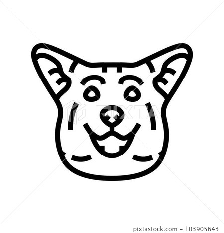 pembroke welsh corgi dog puppy pet line icon vector illustration 103905643