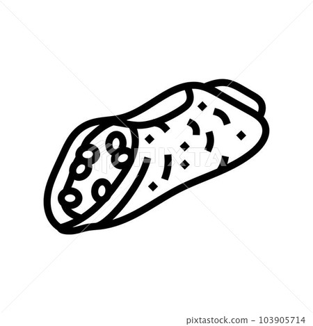 cannoli sweet food line icon vector illustration 103905714
