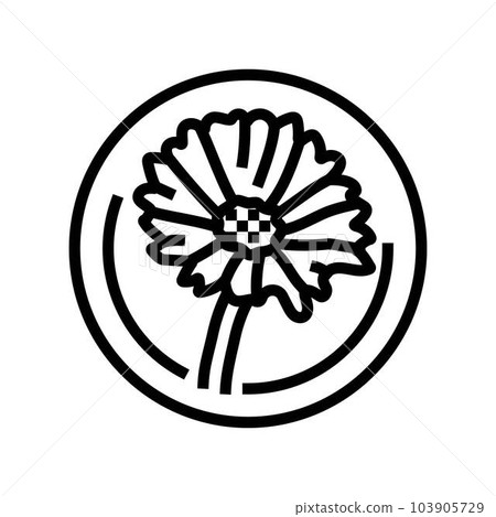 calendula cosmetic plant line icon vector illustration 103905729