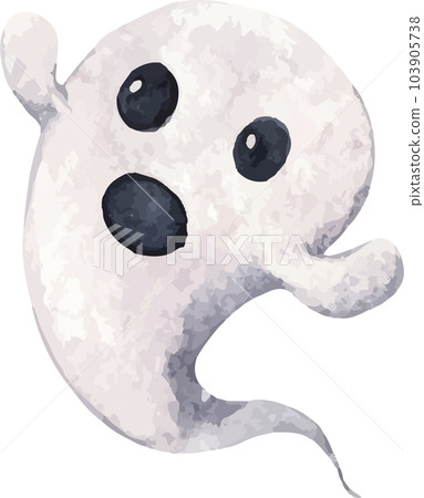 Cute little ghost. Spooky for halloween decorations. Watercolor illustration. 103905738