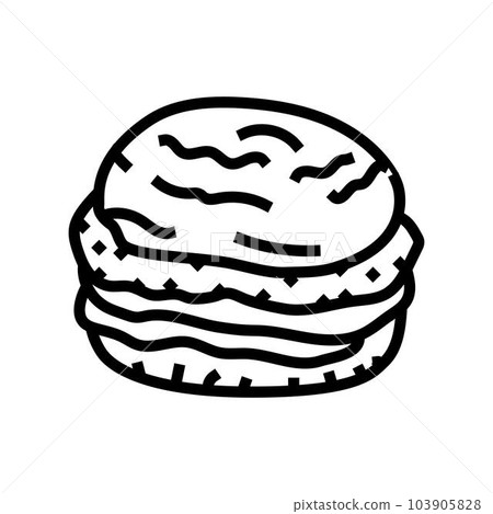 ham bun food meal line icon vector illustration ham bun food meal line icon vector illustration 103905828