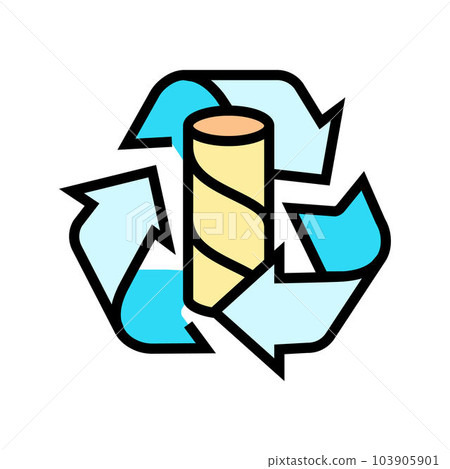 recycling paper towel color icon vector illustration recycling paper towel color icon vector illustration 103905901