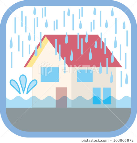 大雨災害 icon_flooding on low land 103905972