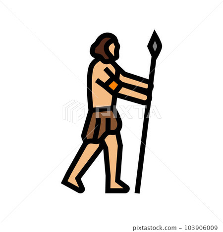 homo sapiens human evolution color icon vector illustration 103906009