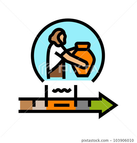 bronze age human evolution color icon vector illustration 103906010