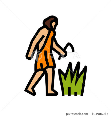 agricultural revolution human evolution color icon vector illustration agricultural revolution human evolution color icon vector illustration 103906014