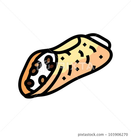 cannoli sweet food color icon vector illustration cannoli sweet food color icon vector illustration 103906270
