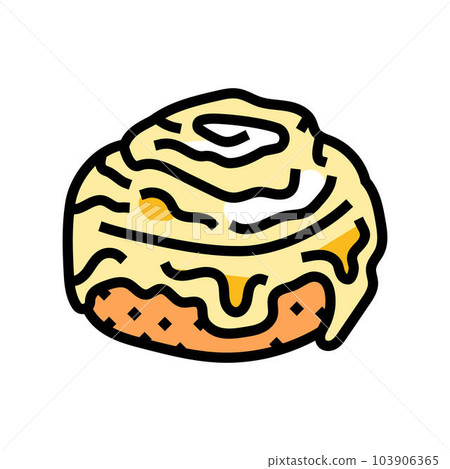 cinnamon bun food meal color icon vector illustration cinnamon bun food meal color icon vector illustration 103906365