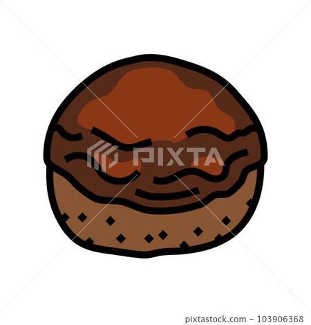 chocolate bun food meal color icon vector illustration chocolate bun food meal color icon vector illustration 103906368