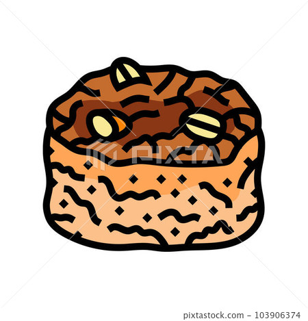 nut bun food meal color icon vector illustration nut bun food meal color icon vector illustration 103906374