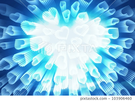 3d illustration of a heart flower shining in blue 3d illustration of a heart flower shining in blue 103906460