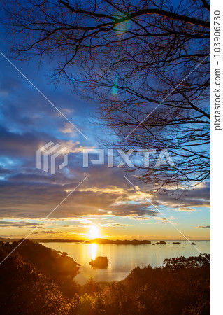 【宮城的自然風光】松島的日出（初升） 103906730