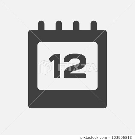 Icon page calendar day - number 12 Icon page calendar day - number 12 103906818