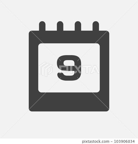 Icon page calendar day - number 9 Icon page calendar day - number 9 103906834