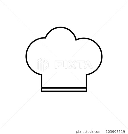 Chef hat icon on white. Chef hat icon on white. 103907519