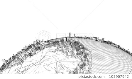 3d city sphere. Vector rendering of 3d 103907942