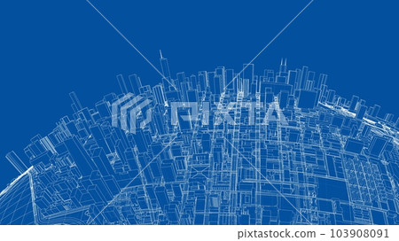 3d city sphere. Vector rendering of 3d 103908091