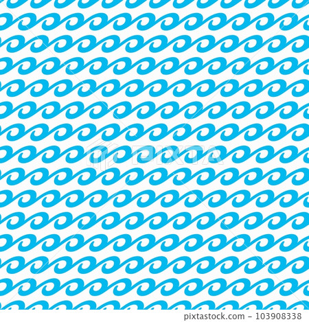 Blue ocean and sea waves seamless pattern. Wavy lines vector background of water swirls and surf. Blue rows of marine waves, river streams, ocean storm rolls or sea tides, abstract nautical backdrop Blue ocean and sea waves seamless pattern. Wavy lines vector background of water swirls and surf. Blue rows of marine waves, river streams, ocean storm rolls or sea tides, abstract nautical backdrop 103908338