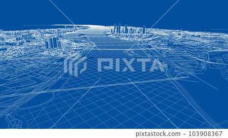 Outline city concept vector. Wire-frame style Outline city concept vector. Wire-frame style 103908367
