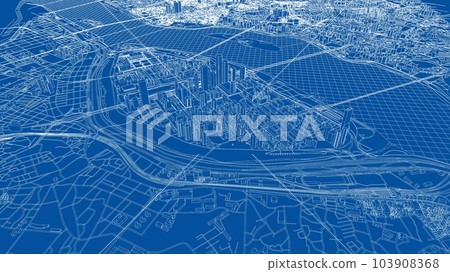 Outline city concept vector. Wire-frame style Outline city concept vector. Wire-frame style 103908368