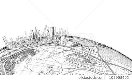 3d city sphere. Vector rendering of 3d 103908405
