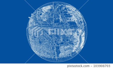 3d city sphere. Vector rendering of 3d 103908703