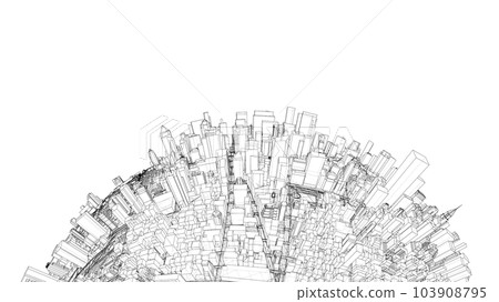 3d city sphere. Vector rendering of 3d 103908795