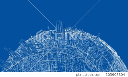 3d city sphere. Vector rendering of 3d 3d city sphere. Vector rendering of 3d 103908804