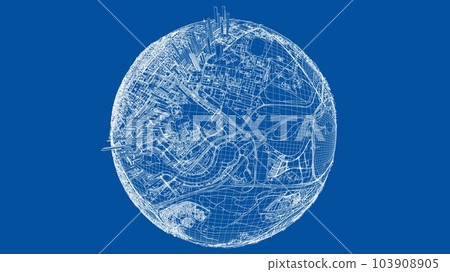 3d city sphere. Vector rendering of 3d 103908905