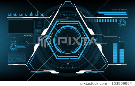 HUD sci-fi interface screen view design virtual reality futuristic technology display vector HUD sci-fi interface screen view design virtual reality futuristic technology display vector 103909994